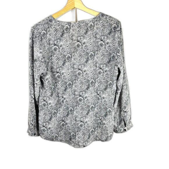 Joie 100% Silk Blouse Sz S Gorgeous Snakeskin Print EUC 3/4 Sleeves Animal Print - Picture 2 of 10